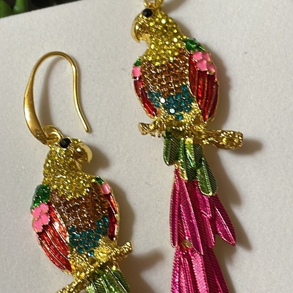 Parrot Bird Drop Earrings - Picture 5 of 13